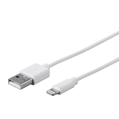 MONOPRICE Lightning to USB Cable - Apple MFi Certified_ White_ 3ft 27403